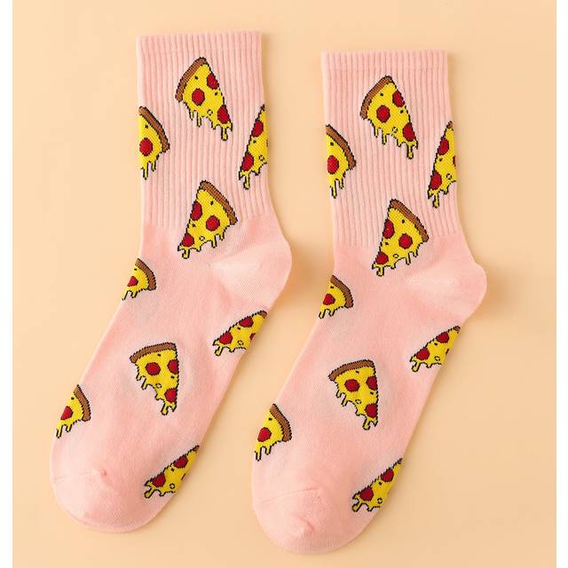 SHEIN Pizza Pattern Crew Socks