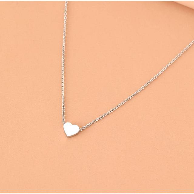 Aomogo Stainless Steel Necklaces Cute Heart Korean Fashion Style Men Chain Necklace For Women Jewelry Collar Pendant Friends Gifts NEW Valentines,Mom,Mother,
