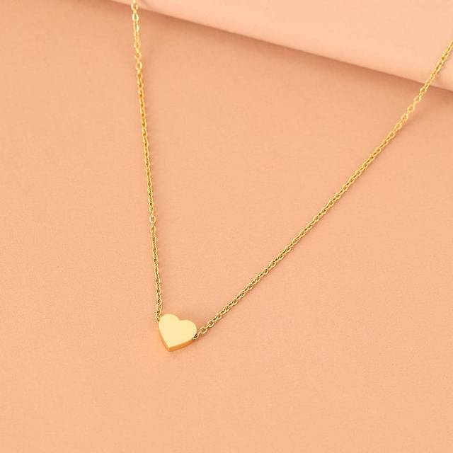 Aomogo Stainless Steel Necklaces Cute Heart Korean Fashion Style Chain Necklace For Women Jewelry Collar Pendant Friends Gifts NEW Valentines,Mom,Mother,Moth