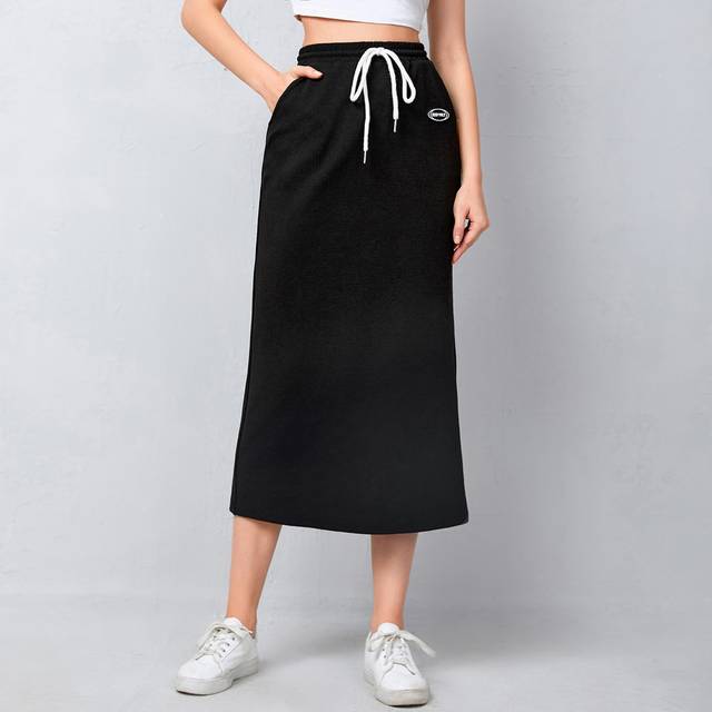 Mulvari Drawstring Waist Straight Skirt