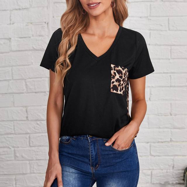 Leopard Enkel T-Shirt - Multifärgad (L,M,S,XL,XS,XXL,XXS,XXXL)