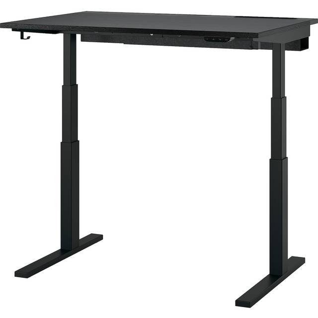 MITTZON skrivbord sitt/stå, elektrisk svartbetsad askfaner/svart, 120x80 cm