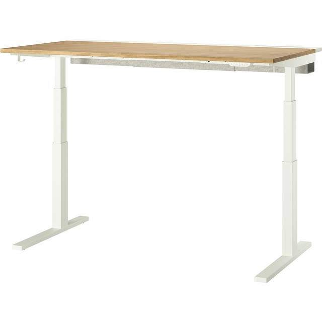 MITTZON skrivbord sitt/stå, elektrisk ekfaner/vit, 160x80 cm