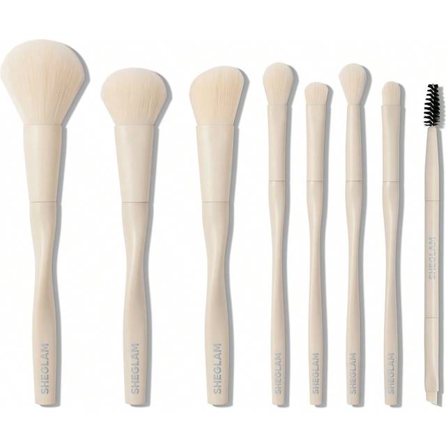 Pro Core Brush Kit 8 St/Set Professionella Sminkborstar Mjuk Borstsats Med Ansiktsborste, öGonborste, öGonbrynsborste, Foundationborste, Rougeborste, - Beige