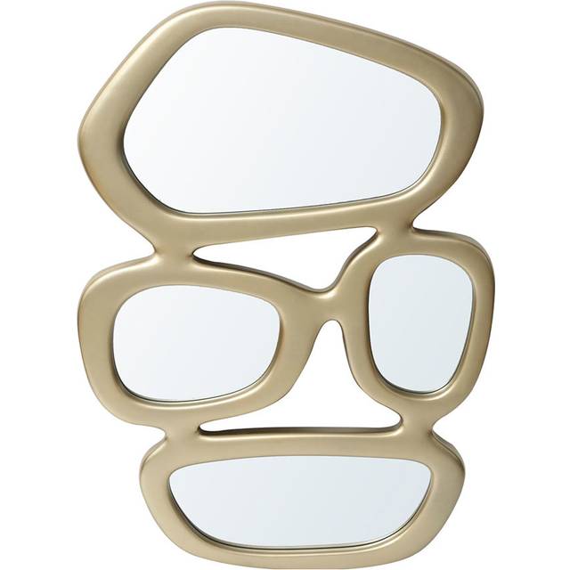 Aniqa 114.3cm Gold Art Deco Wall Mirror, Wall Mounted Accent Mirror for Living Room (114.3cm H X 78.7cm W X 3.5cm D)