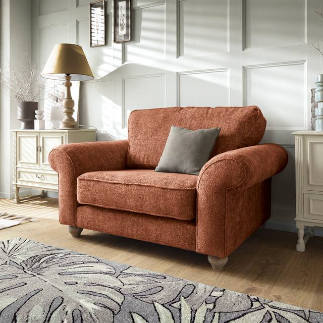Seguis Upholstered Loveseat - Burnt Orange (228.6cm H X 368.3cm W X 241.3cm D)