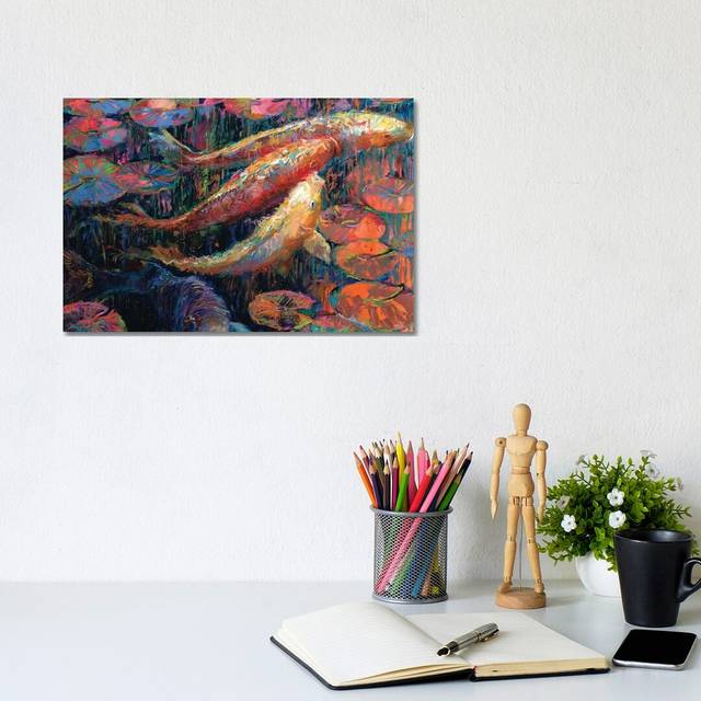 Japanese Inks by Iris Scott - Wrapped Canvas Graphic Art (20.32 cm H x 30.48 cm W)