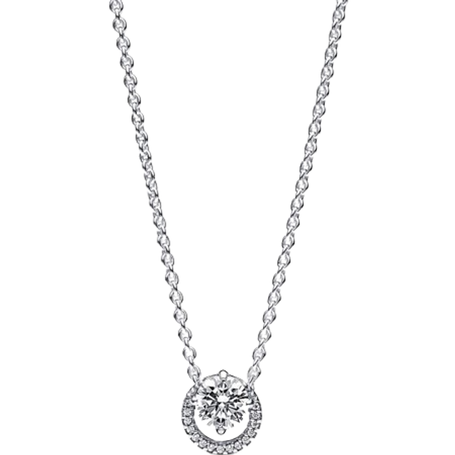 Pandora Necklaces Round Halo Necklace Sparkling 391174C01