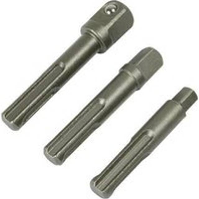 "3 Piece SDS Plus Socket Drive Set 1/4"" Inch 3/8"" Inch & 1/2"" Inch For Hex Drill"