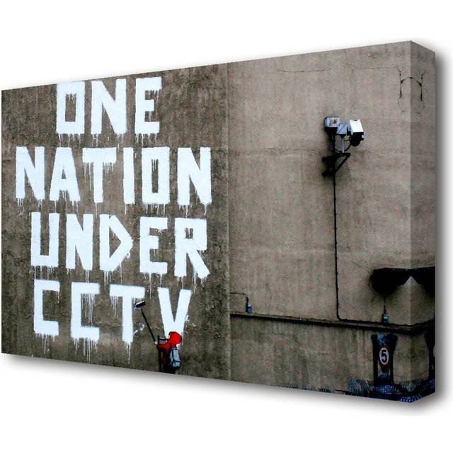 One Nation Under CCTV - Wrapped Canvas Typography Print (60 cm H x 101.6 cm W)