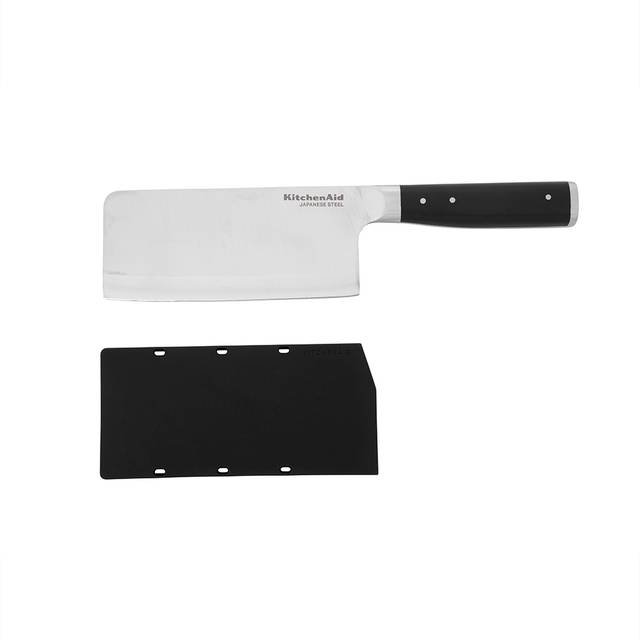 KitchenAid Gourmet kött- och grönsakskniv, vass blad av högkvalitativt japanskt kolstål, svart, 15 cm/6 tum