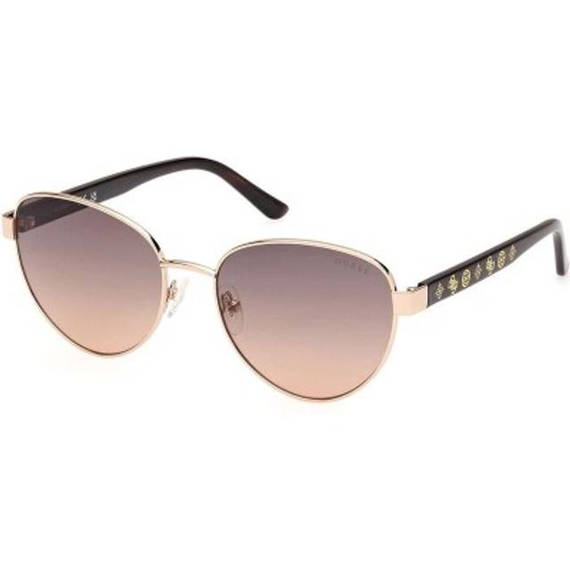 Guess Kvinna GU00101 32F Solglasögon Metall Guld Brun Rund Normal