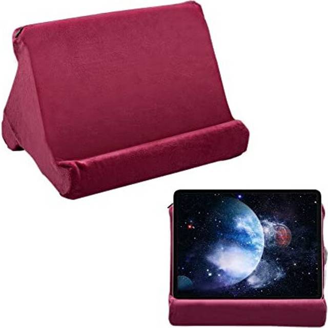Tablet Pillow Stand for IPad Cushion Stand, Soft Multi-Angle Phone Pillow Lap Stand Holder for Tablet/iPad/E-Reader - Dark Wine Red