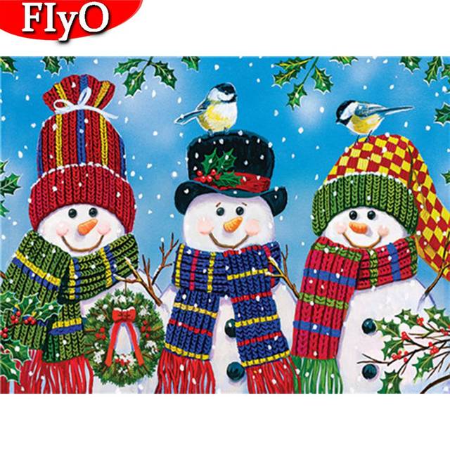 5D Diamond Painting Snowman Full Drill Square Diamond Embroidery Sale Christmas Handmade Gift Home Decoration Full Square 20X30CM