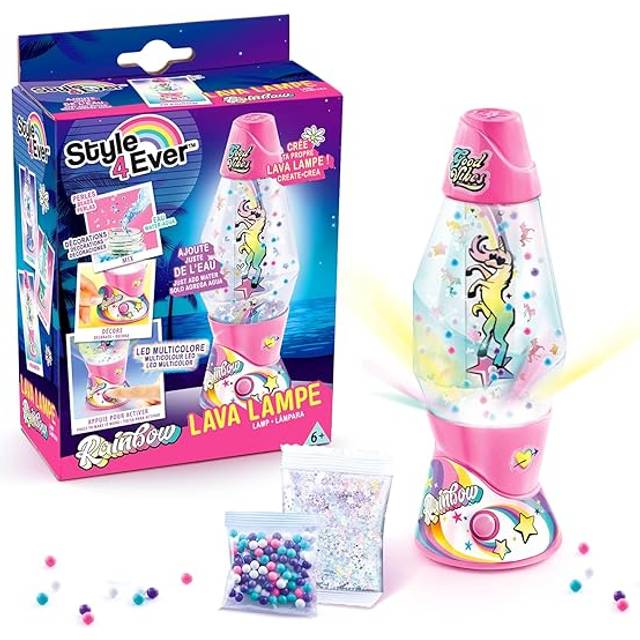 Style 4 Ever Mini DIY Lava Lamp, Make Your Own, Just Add Water, Personalise with Glitter, Beads & Stickers, for Ages 6+