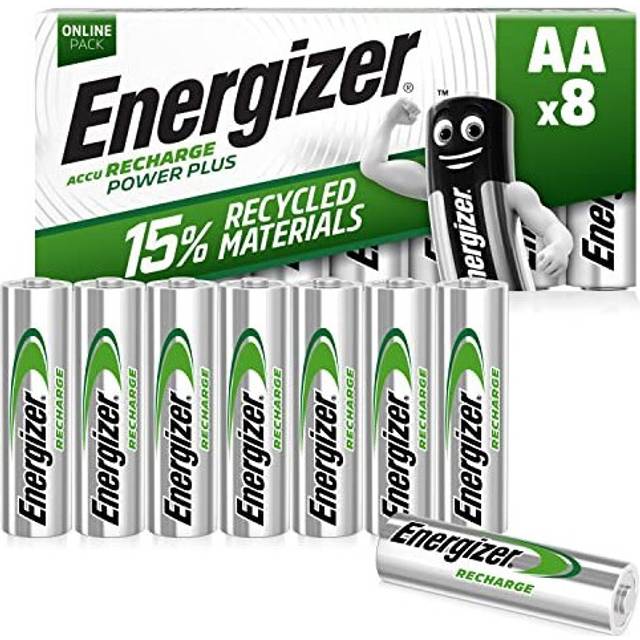 Rechargeable Battery AA Pack, Recharge Power Plus, 8 Pack, Rechargeable Batteries