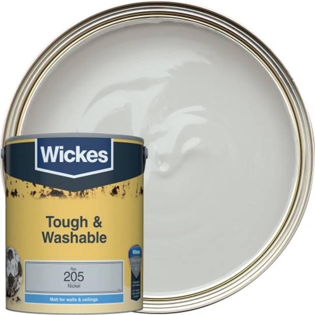 Wickes Tough & Washable Matt Emulsion Paint - Nickel No.205 - 5L