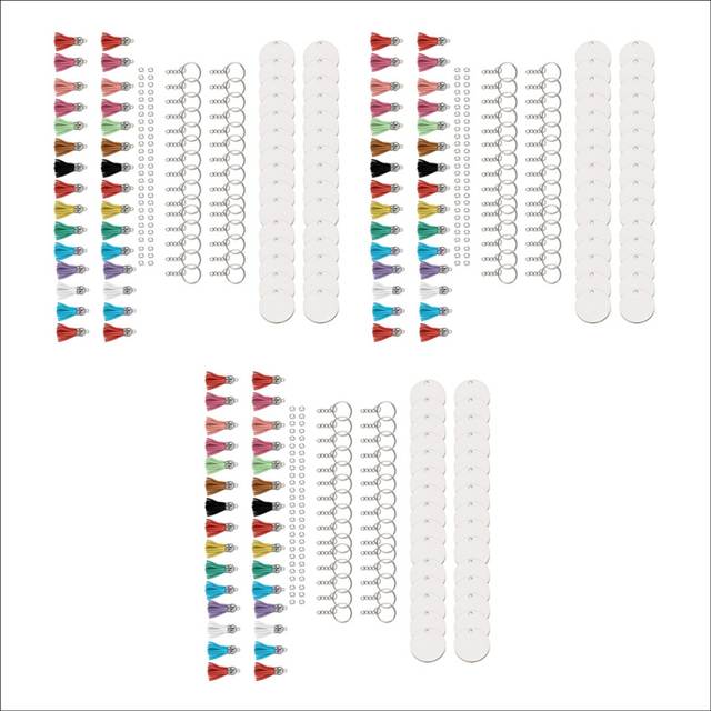 450PCS Sublimation Blanks Keychains Bulk, Keychains Ornament Set for Crafts, Jewelry Making
