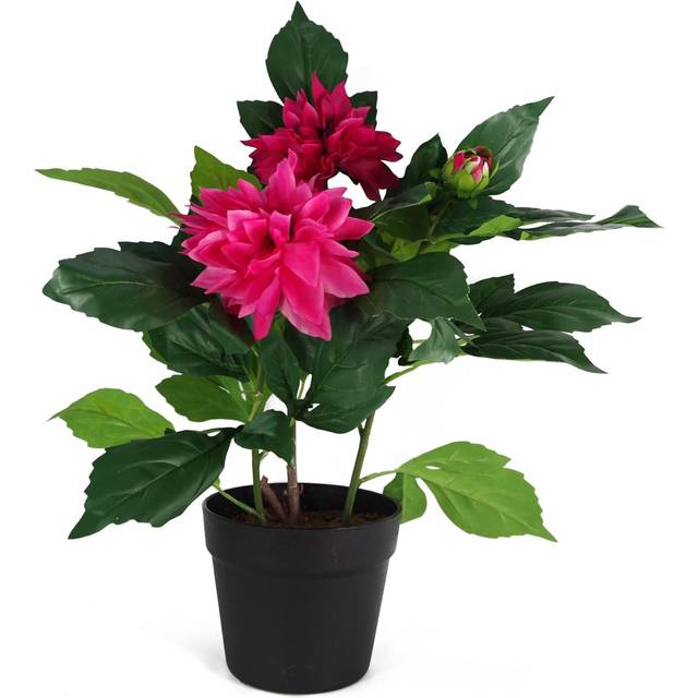 Leaf 50Cm Artificial Dhalia Plant Pink, Pink