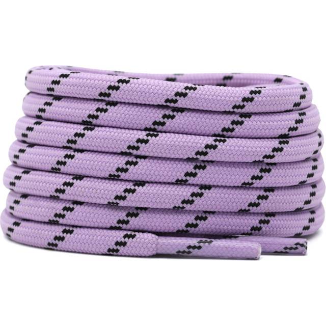 DELELE 2 Pair Round Climbing Shoelaces Light Purple Black Hiking Shoe Laces Boot Laces 45.28 inch