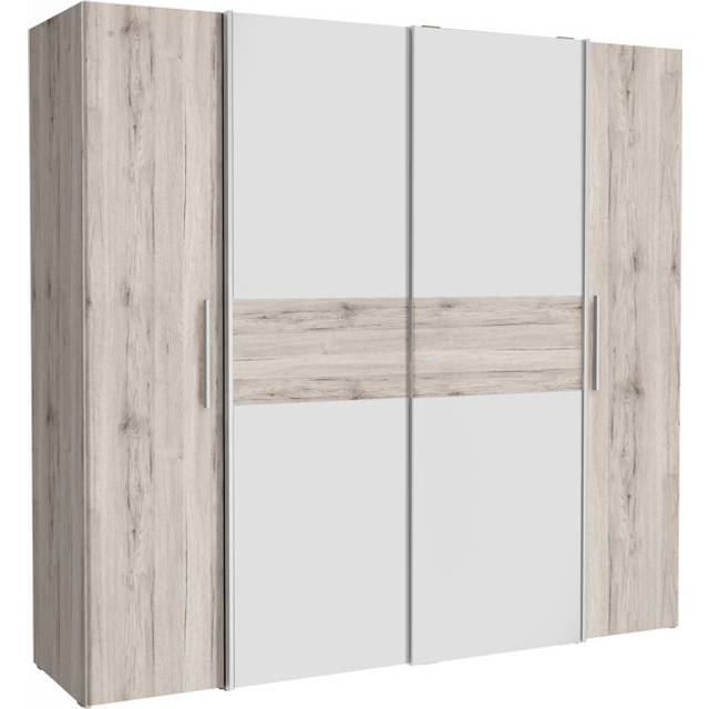 Latitude Run Koran 8No 4No Wardrobe, 190.5cm H x 200.1cm W x 61.6cm D Sand Oak/White 190.5cm H X 200.1cm W X 61.6cm D