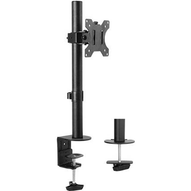 NÖRDIC Monitorarm bordsfäste för 1 monitor 13-32 med justerbar höjd roterbar och lutbar, stål, svart, skärmfäste VESA 75 och 100