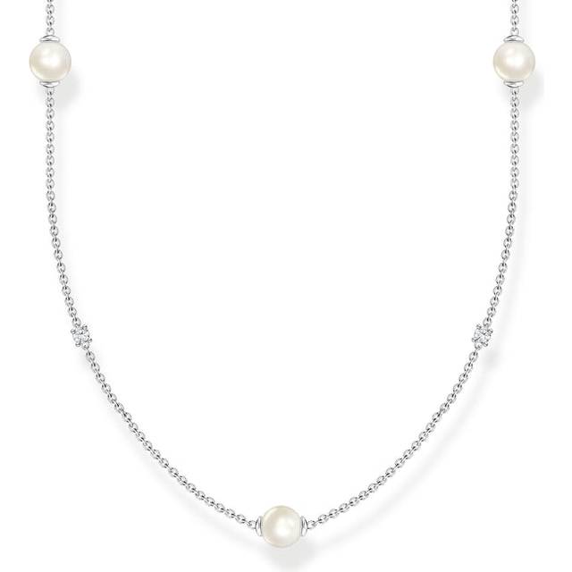 Thomas Sabo Necklace pearls with white stones silver white KE2125-167-14-L90V - silver-coloured/white - 90 cm