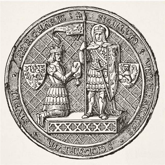 Seal of The University of Prague From Science & Literature In The Middle Ages Poster Print, Large - 24 x 24