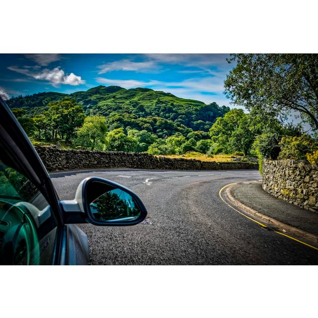 Driving through a Country Road in the Lake District in England, UK by undefined undefined - Wrapped Canvas Photograph Print (20cm H x 30cm W x 3.8cm D)