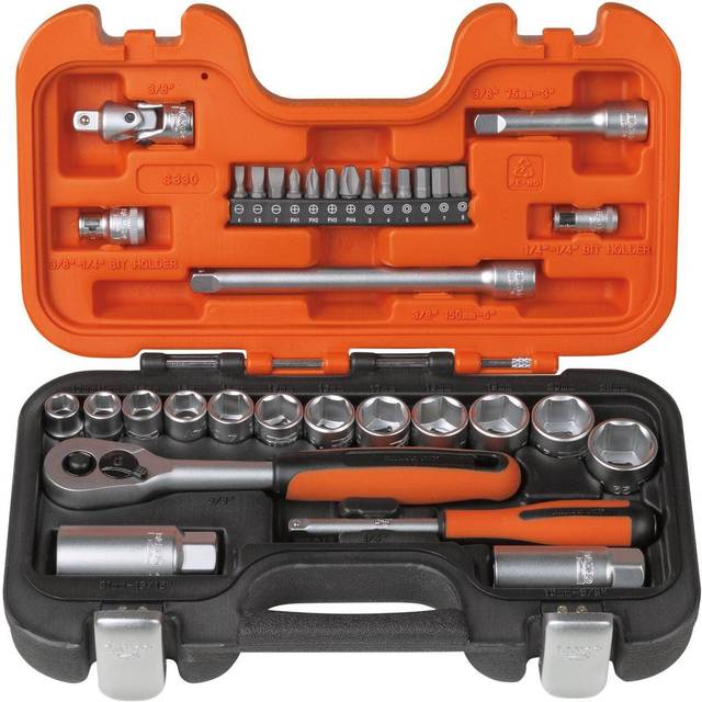 "Bahco Socket Set 1/4"" and 3/8"" 34 pcs S330"