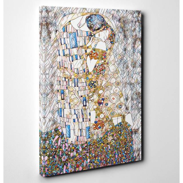 'The Kiss No.1' by Gustav Klimt Graphic Art on Wrapped Canvas (60cm H x 40cm W)