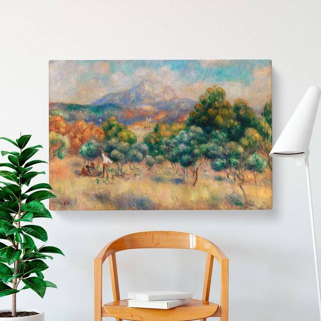 Mount of Sainte-Victoire by Pierre-Auguste Renoir - Wrapped Canvas Painting (35cm H x 50cm W x 3cm D)