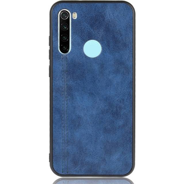 2PC For Xiaomi Redmi Note 8T Shockproof Sewing Cow Pattern Skin PC + PU + TPU Case(Blue)