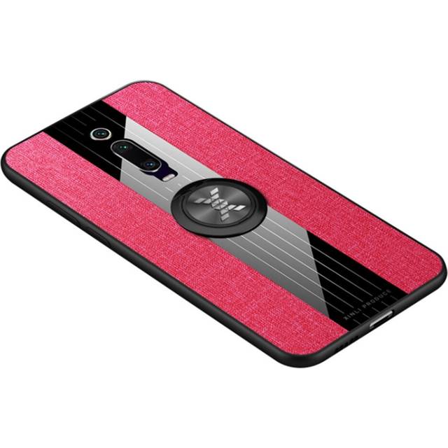For Xiaomi Mi 9T / Redmi K20 XINLI Stitching Cloth Texture Shockproof TPU Protective Case with Ring Holder(Red)