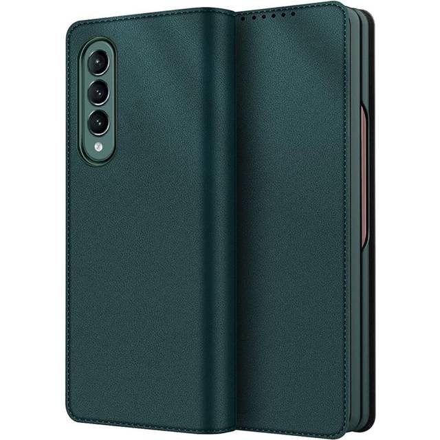 Galaxy Z Fold 5 Leather Wallet Case, Detachable Magnetic 2in1 Case with Screen Frame, Card Wallet & Stand - Green PU Leather for Samsung Z Fold 5