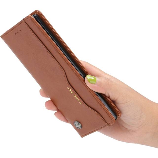 Knead Skin Texture Horizontal Flip Leather Case for Galaxy Note10, with Photo Frame & Holder & Card Slots & Wallet(Brown)