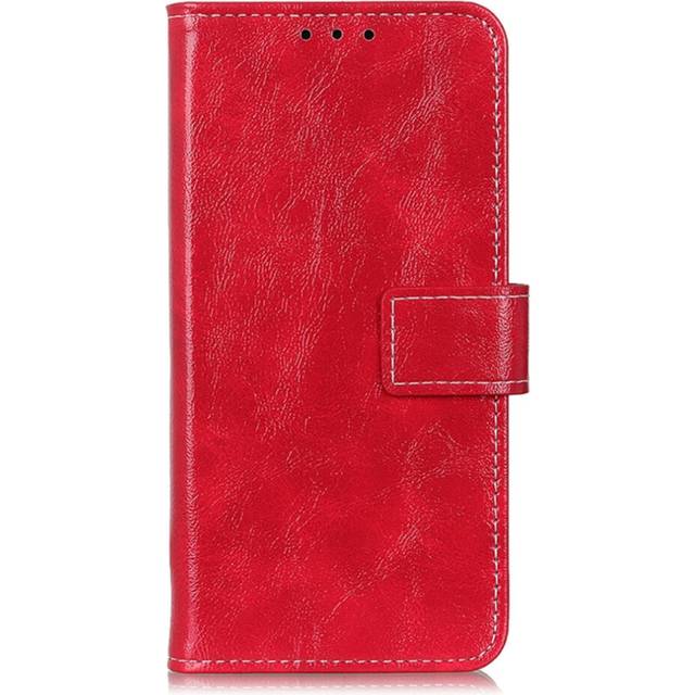 For Motorola Moto E6 Play Retro Crazy Horse Texture Horizontal Flip Leather Case with Holder & Card Slots & Photo Frame & Wallet(Red)