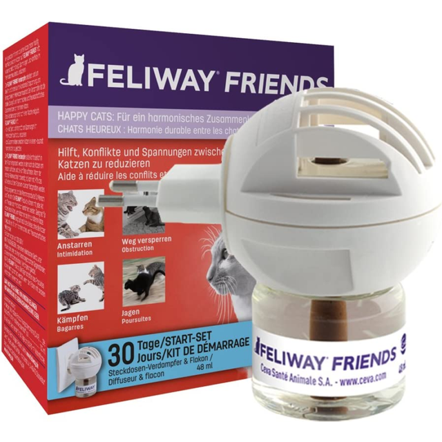 Feliway Friends diffuser för katt. Förpackning: Doftspridare + Refill 48 ml