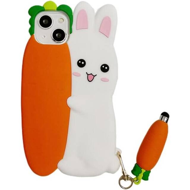Phone Cases Apply to iPhone 14pro max,Cute Bunny Carrot Phone Case with Carrot Stylus 3D Rabbit Case for Phone Case Soft Silicone Shockproof Cover