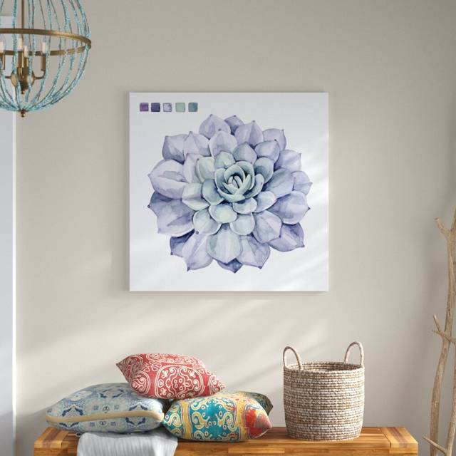 Succulent Swatches III by Grace Popp - Wrapped Painting Print on Canvas (91cm H x 91cm W)