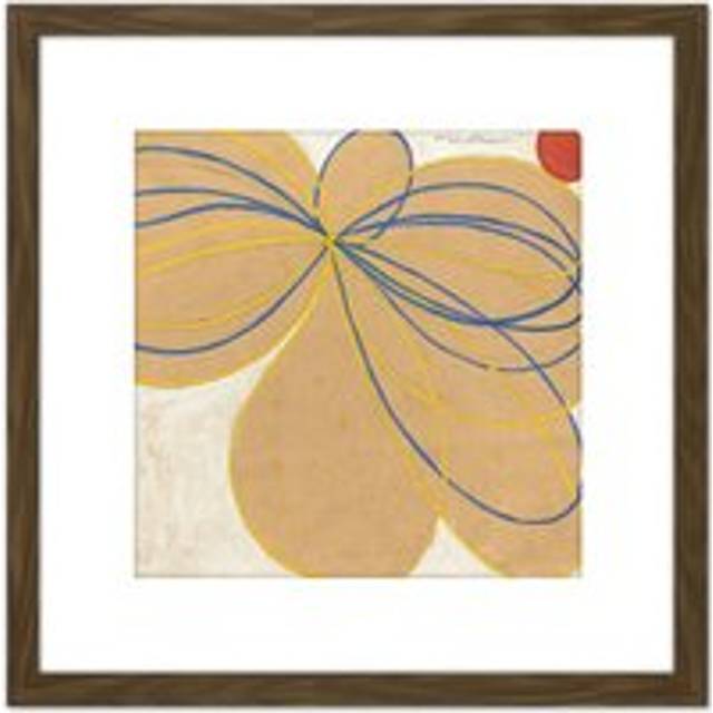 Hilma Af Klint Group V Seven Pointed Star No 1 8X8 Inch Square Wooden Framed Wall Art Print Picture with Mount - Brown - One Size