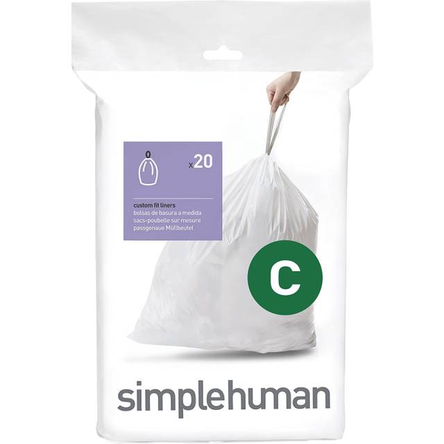Papperspåsar, kod C, 10-12 L / 20 st., plast - simplehuman