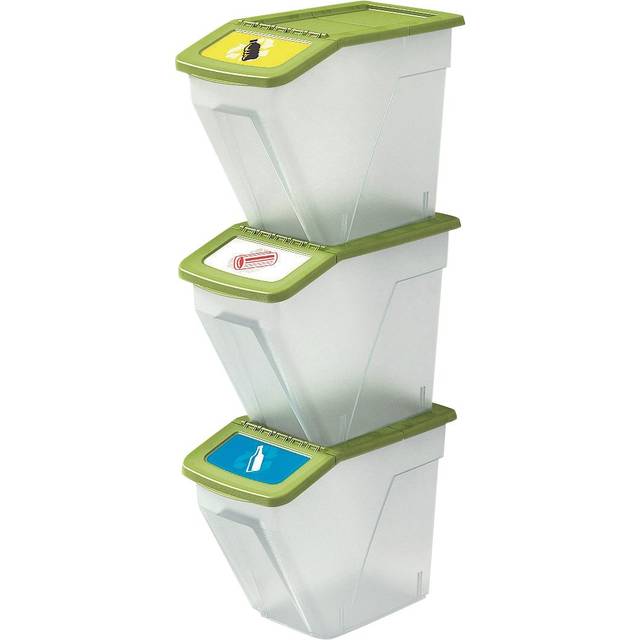 Curver 34 Litre Recycling Bins - Set of 3