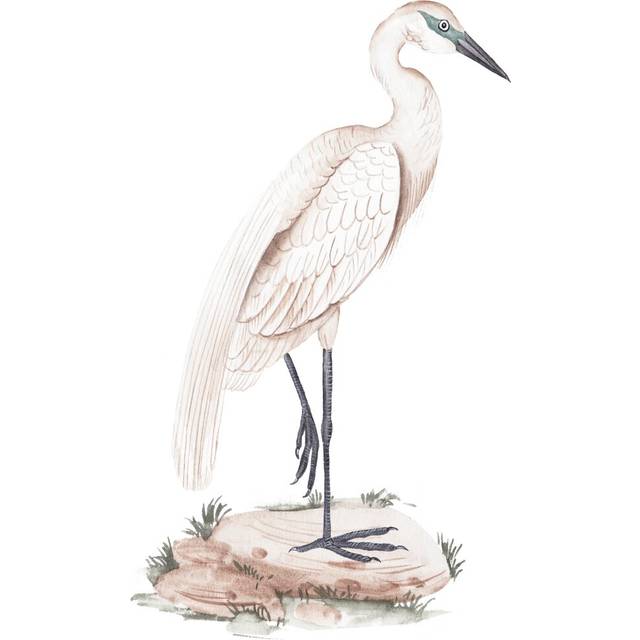 A White Heron IV - Painting - Wrapped Canvas (30cm H x 20cm W)