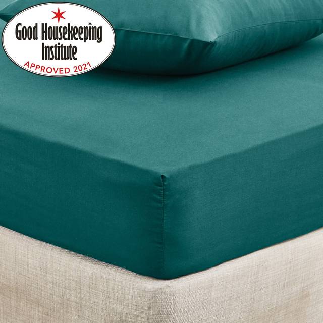 Non Iron Plain Fitted Sheet - Teal