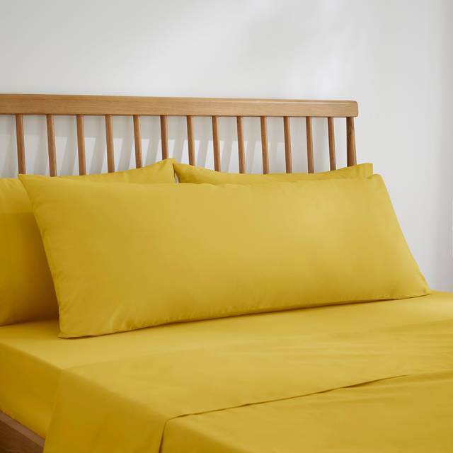 Pure Cotton Large Body Pillowcase - Yellow-Ochre