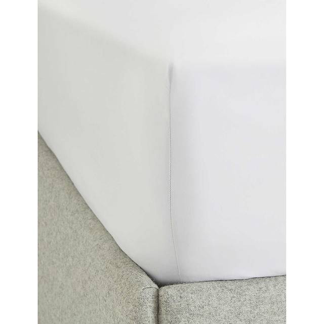The White Company Row Cord Egyptian-cotton King Fitted Sheet 90x190cm Double - WHITE