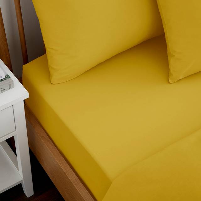 Pure Cotton Fitted Sheet - Ochre