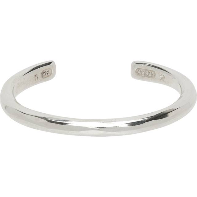RRL Silver Hammered Cuff Bracelet - SILVER - XL