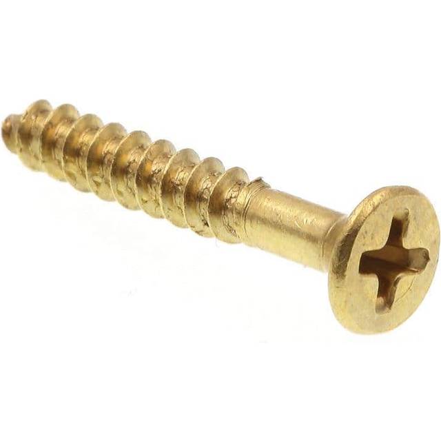 Prime-Line 9034313 Wood Screw  Flat Head Phillips  #4 X 3/4 in  Solid Brass  Pack of 100